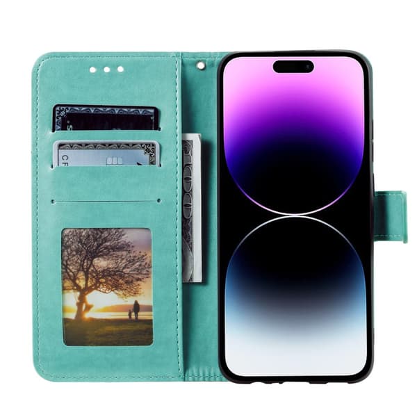 SKALO iPhone 16 Plus Mandala Flip Cover - Turkis