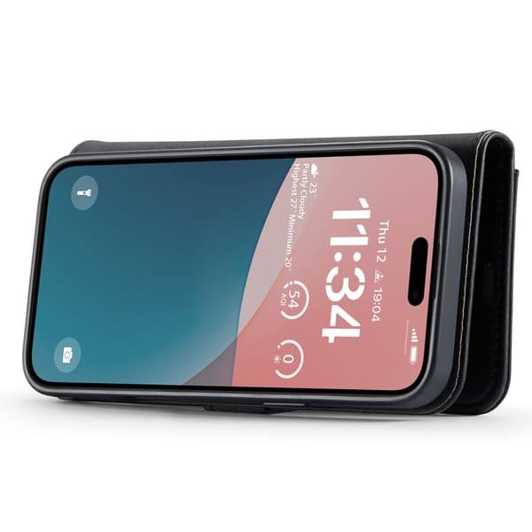 DG MING iPhone 16 Plus 2-i-1 Magnet Plånboksfodral - Svart