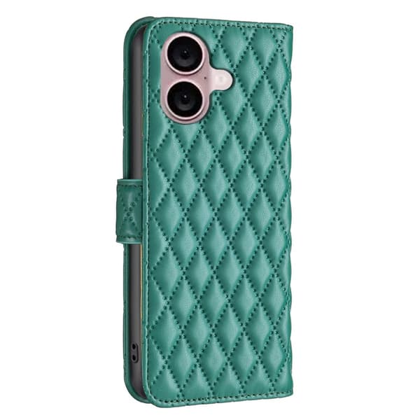 SKALO iPhone 16 Plus BINFEN COLOR Tikattu Lompakko - Vihreä