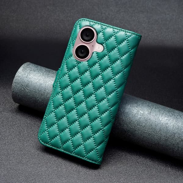 SKALO iPhone 16 Plus BINFEN COLOR Tikattu Lompakko - Vihreä