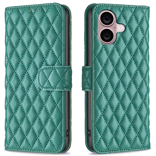 SKALO iPhone 16 Plus BINFEN COLOR Tikattu Lompakko - Vihreä