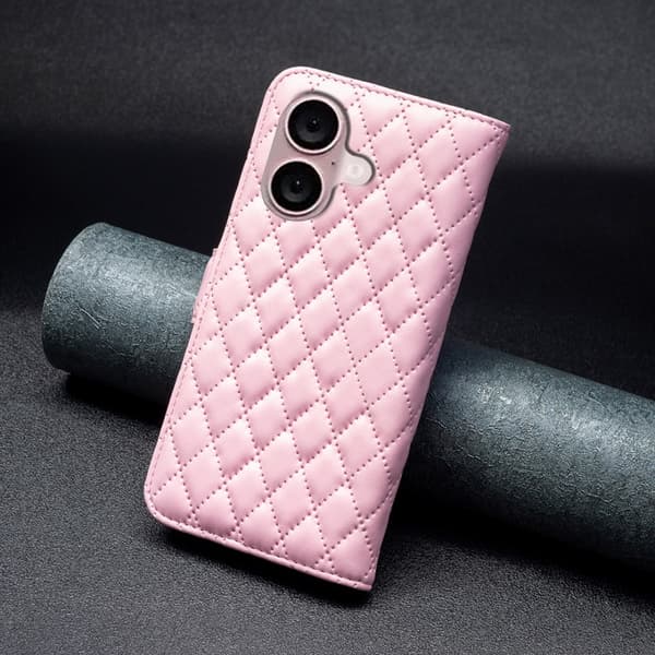 SKALO iPhone 16 Plus BINFEN COLOR Quiltet Pung - Pink
