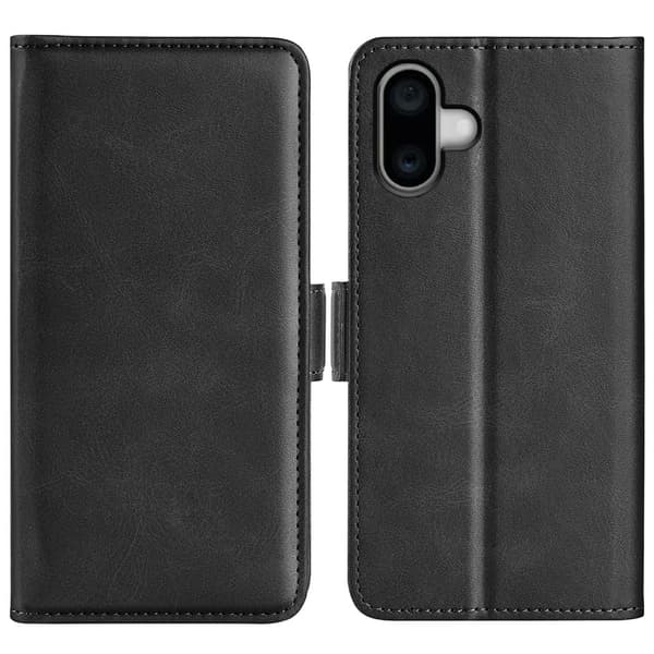 SKALO iPhone 16 Plus Premium Wallet Lompakkokotelo - Musta
