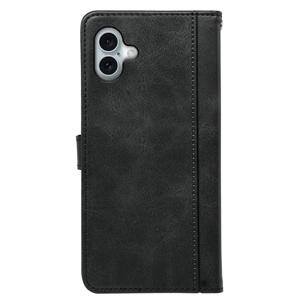 SKALO iPhone 16 Plus Flip Cover m. pung i PU-læder - Sort