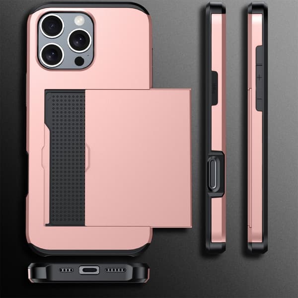 SKALO iPhone 16 Pro Armor Skal Korthållare - Guld