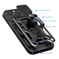 Miniatyrbillede 3 af 9: SKALO iPhone 16 Pro Armor Hybrid Metal Ring Camera Slider - Sort