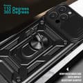 Miniatyrbillede 5 af 9: SKALO iPhone 16 Pro Armor Hybrid Metal Ring Camera Slider - Sort