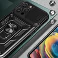 Miniatyrbillede 7 af 9: SKALO iPhone 16 Pro Armor Hybrid Metal Ring Camera Slider - Sort