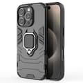 Miniatyrbillede 1 af 6: SKALO iPhone 16 Pro Armor Hybrid metal ring cover - Sort