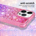 Miniatyrbild 4 av 7: SKALO iPhone 16 Pro Kvicksand Glitter Hjärtan TPU-skal - Rosa-Lila