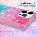 Miniatyrbillede 4 af 7: SKALO iPhone 16 Pro Kvicksand Glitter Hjerter TPU Cover - Pink-Turkis