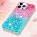 Miniatyrbillede 6 af 7: SKALO iPhone 16 Pro Kvicksand Glitter Hjerter TPU Cover - Pink-Turkis