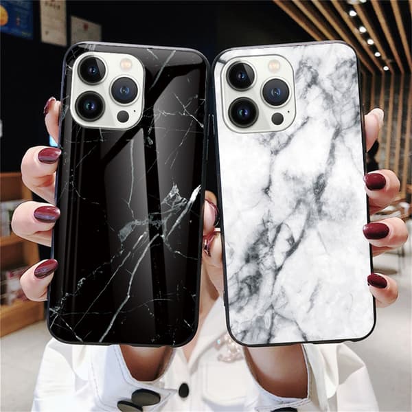 SKALO iPhone 16 Pro Marmor hærdet glas TPU Cover - #2