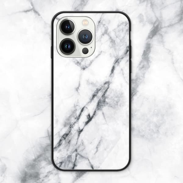 SKALO iPhone 16 Pro Marmor hærdet glas TPU Cover - #2