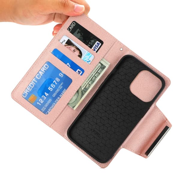 SKALO iPhone 16 Pro DOLIZMA 2 i 1 magnetisk pungetui - Rosa guld