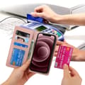 Miniatyrbillede 8 af 10: SKALO iPhone 16 Pro DOLIZMA 2 i 1 magnetisk pungetui - Rosa guld