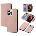 Miniatyrbillede 1 af 10: SKALO iPhone 16 Pro DOLIZMA 2 i 1 magnetisk pungetui - Rosa guld