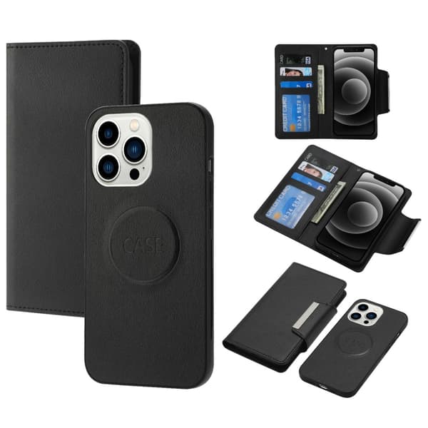 SKALO iPhone 16 Pro DOLIZMA 2 i 1 magnetisk pungetui - Sort