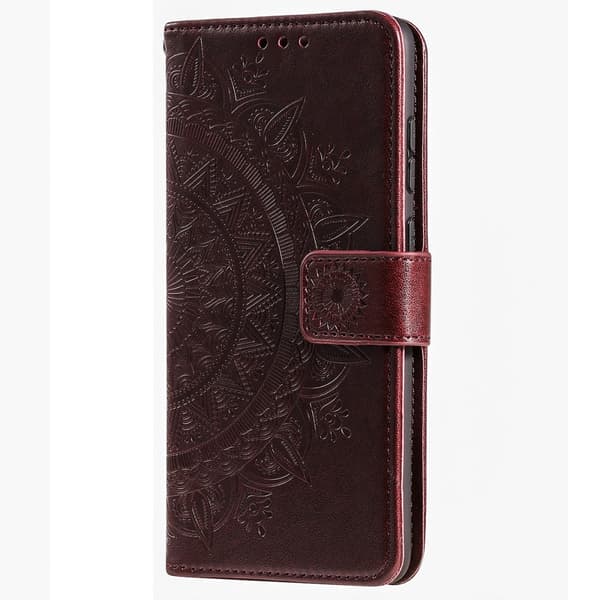 SKALO iPhone 16 Pro Mandala Flip Cover - Brun
