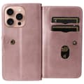 Pikkukuva 5 / 11: SKALO iPhone 16 Pro 10-lokeroa Lompakkokotelo - Ruusukulta