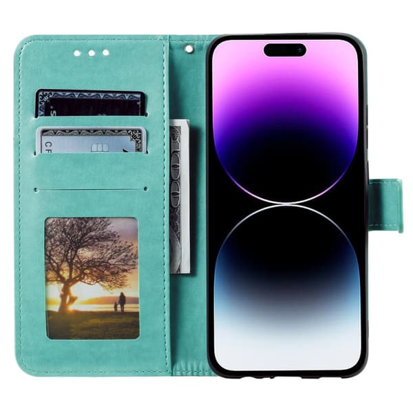 SKALO iPhone 16 Pro Mandala lompakkokotelo - Turkoosi