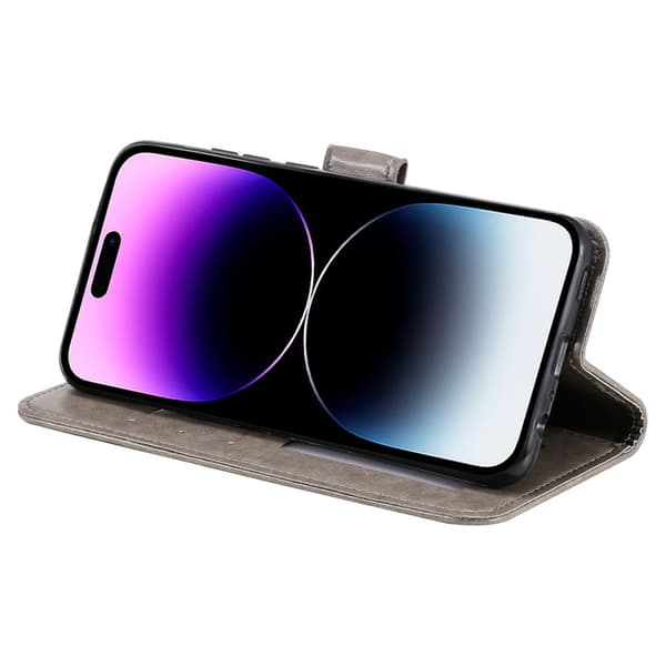 SKALO iPhone 16 Pro Mandala Plånboksfodral - Grå