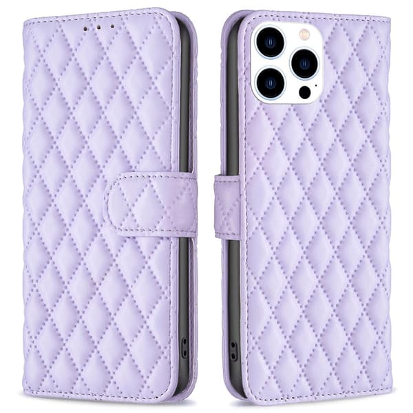 SKALO iPhone 16 Pro BINFEN COLOR Quiltat Plånbok - Lila