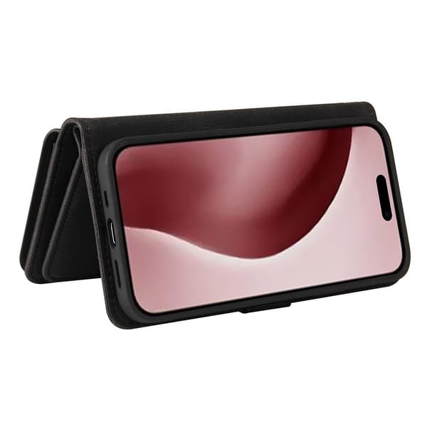 SKALO iPhone 16 Pro Big Wallet 17-RUM Pungetui - Sort