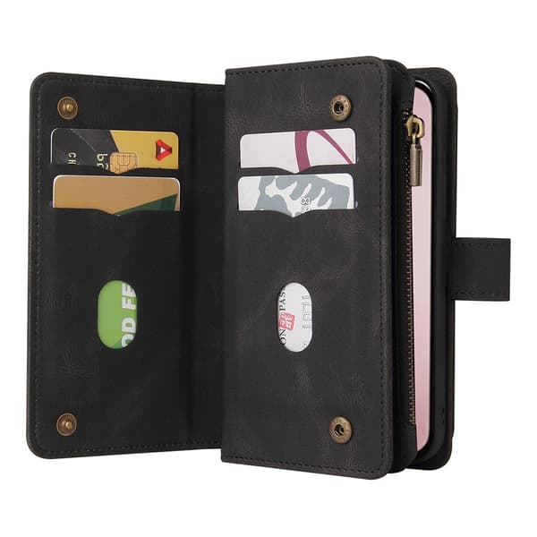SKALO iPhone 16 Pro Big Wallet 17-RUM Pungetui - Sort