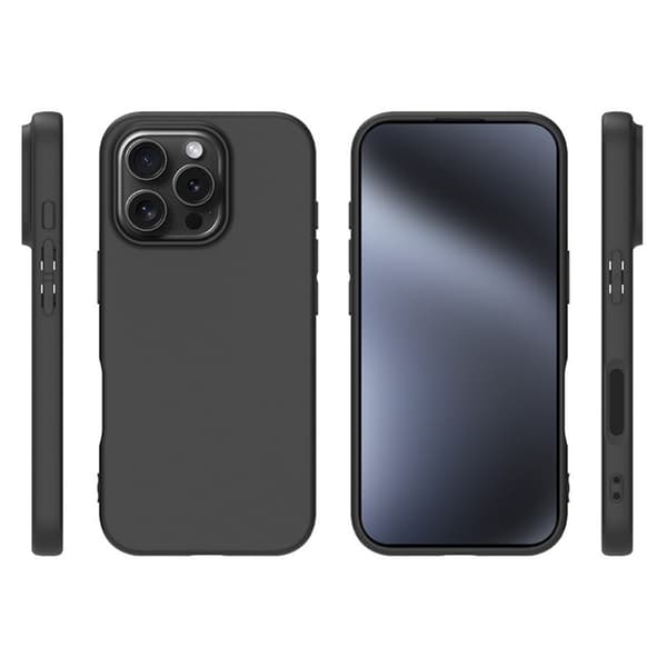 SKALO iPhone 16 Pro Max Matte Black Ultra-tynd TPU Cover