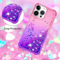 Miniatyrbillede 5 af 7: SKALO iPhone 16 Pro Max Kvicksand Glitter Hjerter TPU Cover - Pink-Lilla