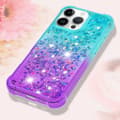 Miniatyrbillede 6 af 7: SKALO iPhone 16 Pro Max Kvicksand Glitter Hjerter TPU Cover - Turkis-Lilla