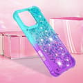 Miniatyrbillede 7 af 7: SKALO iPhone 16 Pro Max Kvicksand Glitter Hjerter TPU Cover - Turkis-Lilla