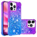 Pikkukuva 3 / 7: SKALO iPhone 16 Pro Max Juoksuhiekka Glitter Sydämet TPU kuori - Violetti-Sininen