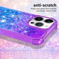 Pikkukuva 4 / 7: SKALO iPhone 16 Pro Max Juoksuhiekka Glitter Sydämet TPU kuori - Violetti-Sininen