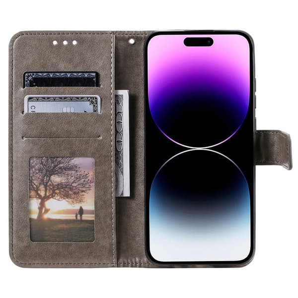 SKALO iPhone 16 Pro Max Mandala Flip Cover - Grå