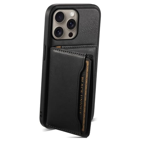 DENIOR iPhone 16 Pro Max D12 Kuori+Lompakko - Musta