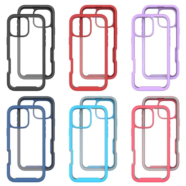SKALO iPhone 16 Pro Max Stødsikker Clear Hybrid Cover - Sort