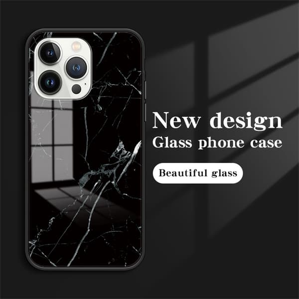SKALO iPhone 16 Pro Max Marmor hærdet glas TPU Cover - #1