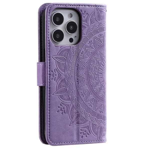 SKALO iPhone 16 Pro Max Mandala Flip Cover - Lilla