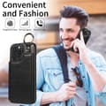 Miniatyrbillede 9 af 11: SKALO iPhone 16 Pro Max PU-Læder Kortholder Ring Cover - Sort
