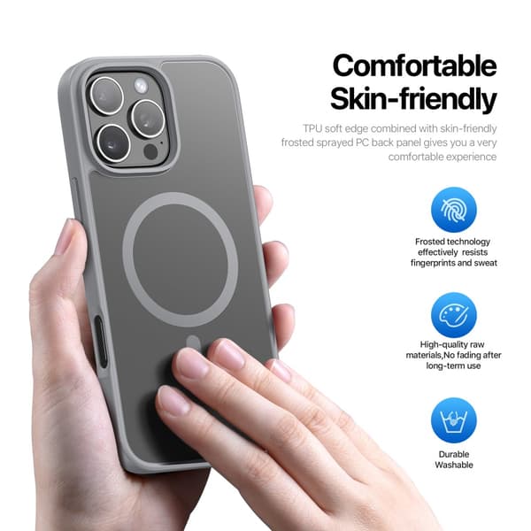DUX DUCIS iPhone 16 Pro Max Yind Series Matte Finish Cover - Grå