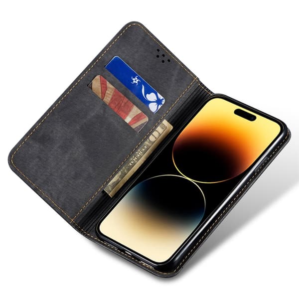 SKALO iPhone 16 Pro Max Jeans Flip Cover - Sort