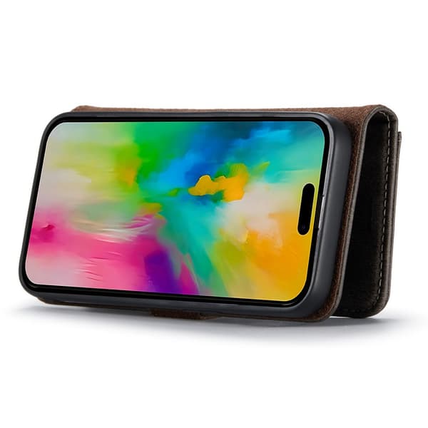 DG MING iPhone 16 Pro Max 2-i-1 Magnet Plånboksfodral - Grå