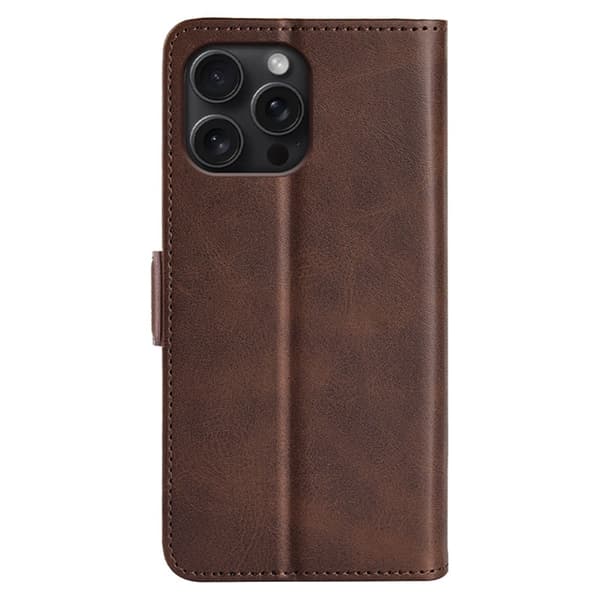 SKALO iPhone 16 Pro Max Premium Wallet Flip Cover - Brun