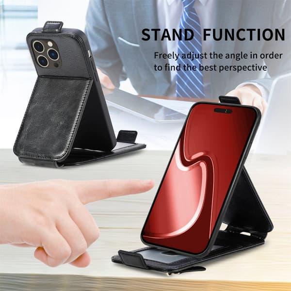 SKALO iPhone 16 Pro Max Vertical Flip Cover - Sort