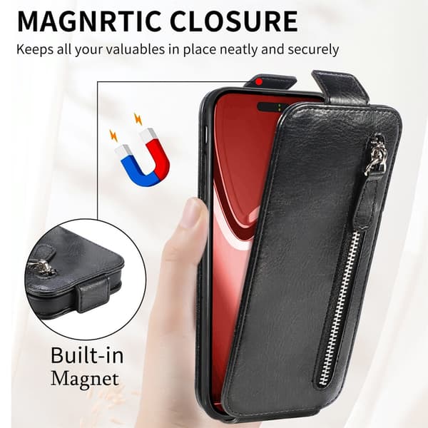 SKALO iPhone 16 Pro Max Vertical Flip Cover - Sort