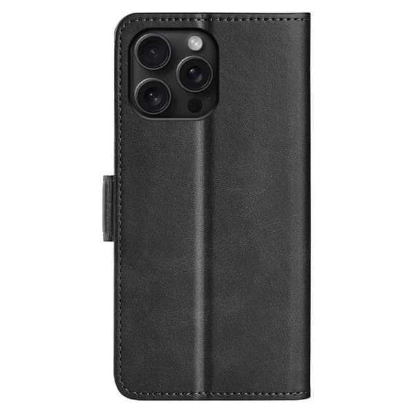 SKALO iPhone 16 Pro Max Premium Wallet Flip Cover - Sort