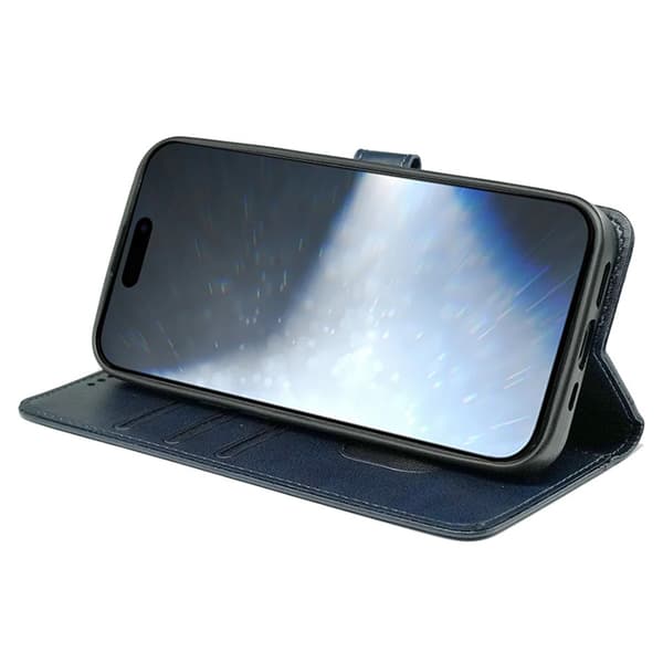 SKALO iPhone 16 Pro Max Flip Cover m. pung i PU-læder - Blå