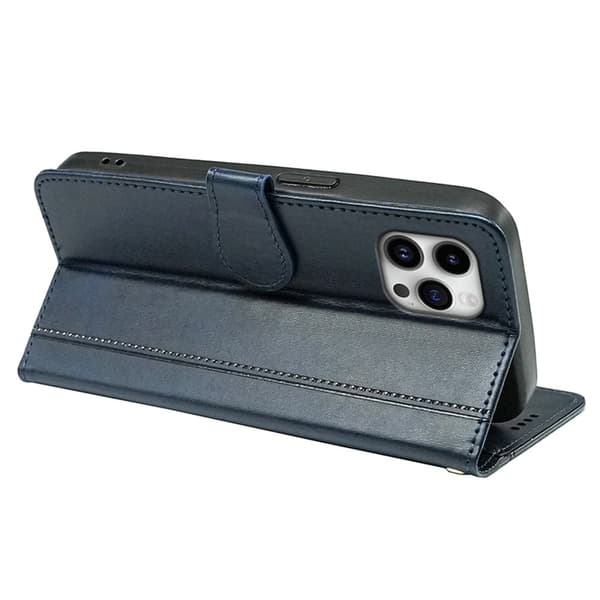 SKALO iPhone 16 Pro Max Flip Cover m. pung i PU-læder - Blå